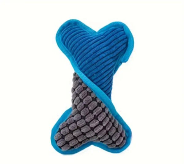 Dog Chew Toy - Plush Squeaky Colored Bone